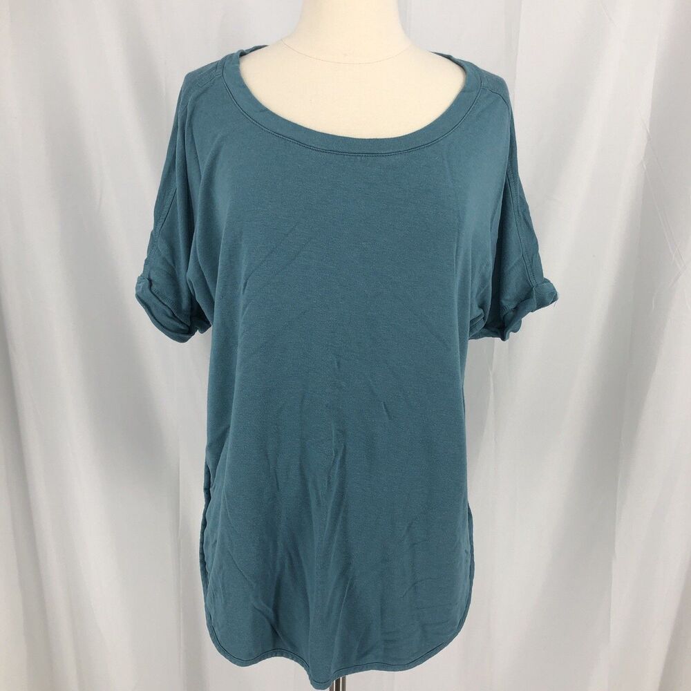Matty M Womens XL Blue Tunic T Shirt Lightweight Short Sleeve Casual